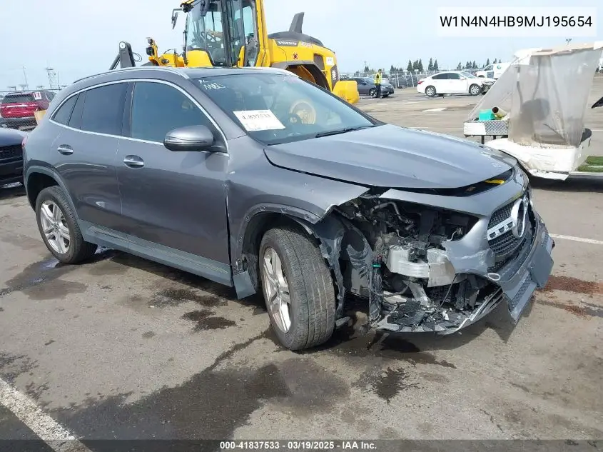 2021 Mercedes-Benz Gla 250 4Matic VIN: W1N4N4HB9MJ195654 Lot: 41837533