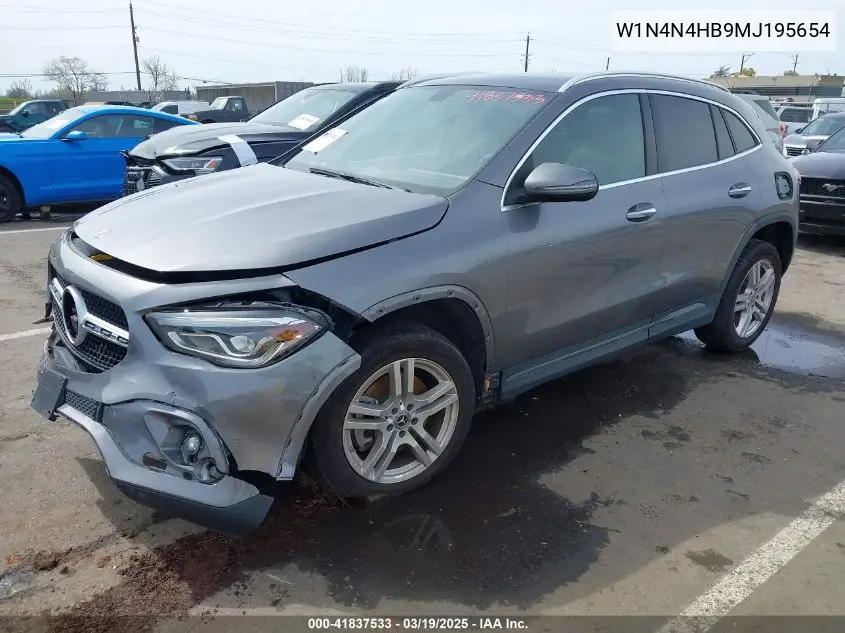 2021 Mercedes-Benz Gla 250 4Matic VIN: W1N4N4HB9MJ195654 Lot: 41837533
