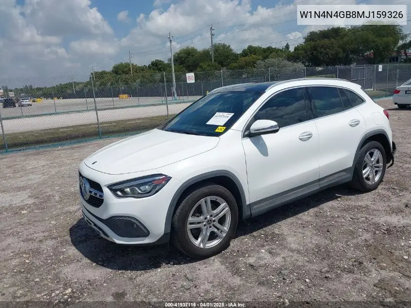 2021 Mercedes-Benz Gla 250 VIN: W1N4N4GB8MJ159326 Lot: 41937116
