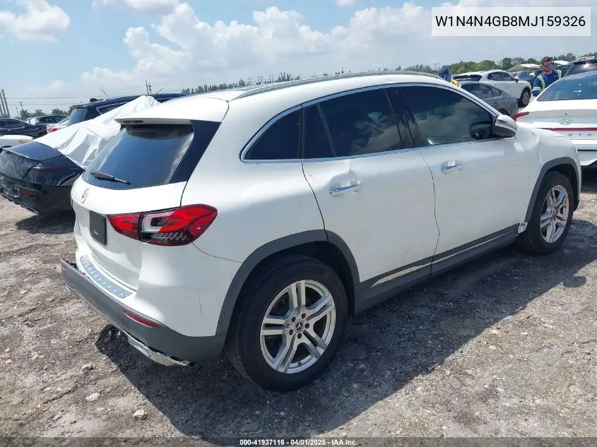 2021 Mercedes-Benz Gla 250 VIN: W1N4N4GB8MJ159326 Lot: 41937116