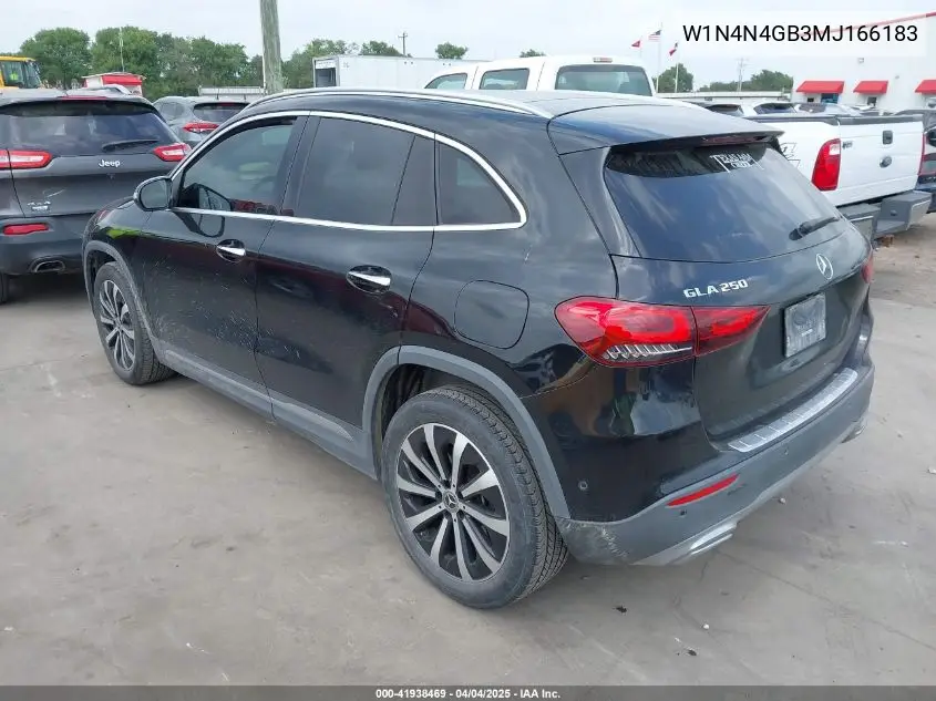 2021 Mercedes-Benz Gla 250 VIN: W1N4N4GB3MJ166183 Lot: 41938469