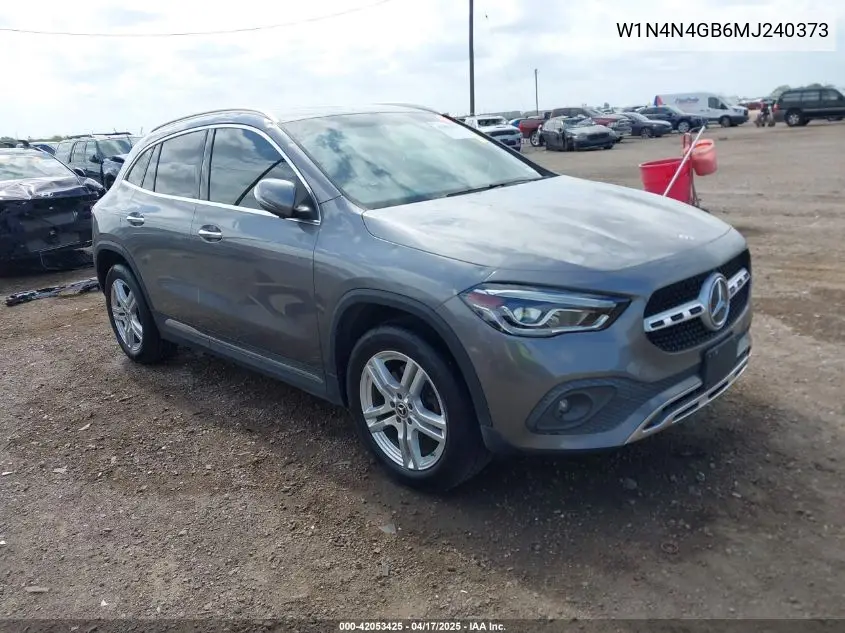 2021 Mercedes-Benz Gla 250 VIN: W1N4N4GB6MJ240373 Lot: 42053425