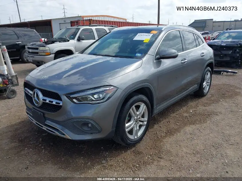 2021 Mercedes-Benz Gla 250 VIN: W1N4N4GB6MJ240373 Lot: 42053425