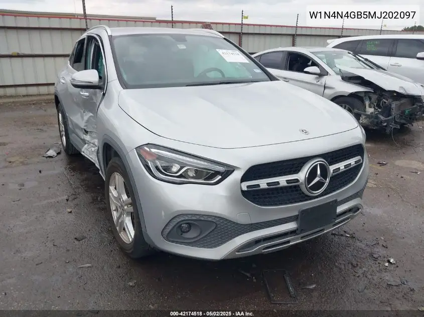 2021 Mercedes-Benz Gla 250 VIN: W1N4N4GB5MJ202097 Lot: 42174518