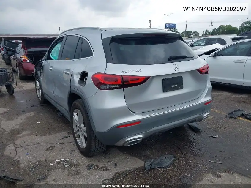 2021 Mercedes-Benz Gla 250 VIN: W1N4N4GB5MJ202097 Lot: 42174518