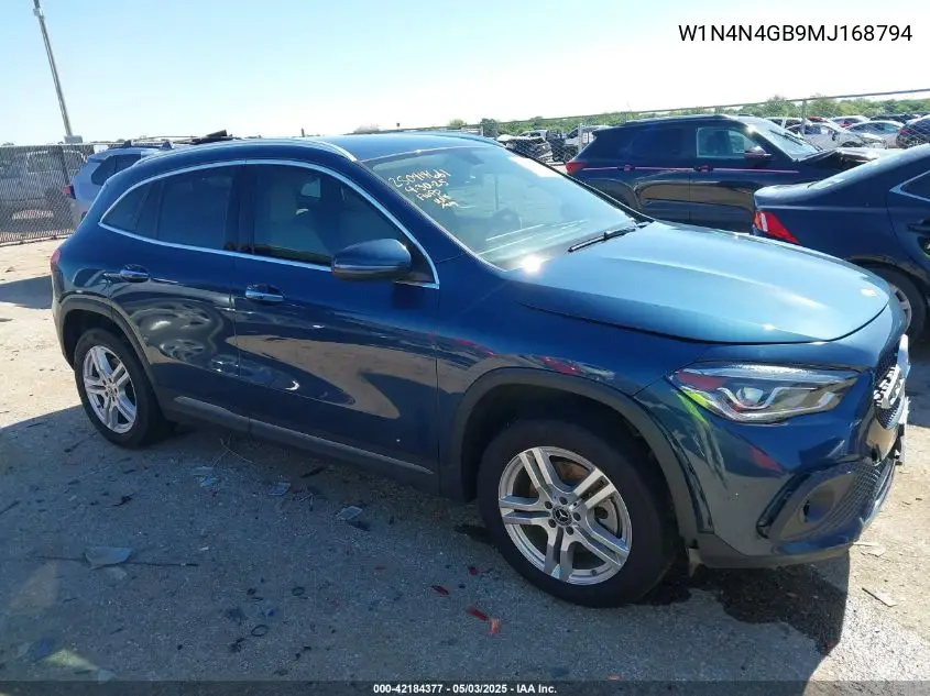 2021 Mercedes-Benz Gla 250 VIN: W1N4N4GB9MJ168794 Lot: 42184377
