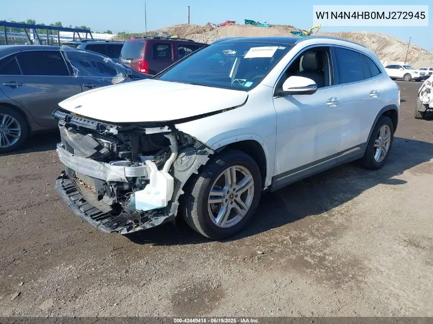 2021 Mercedes-Benz Gla 250 4Matic VIN: W1N4N4HB0MJ272945 Lot: 42449416