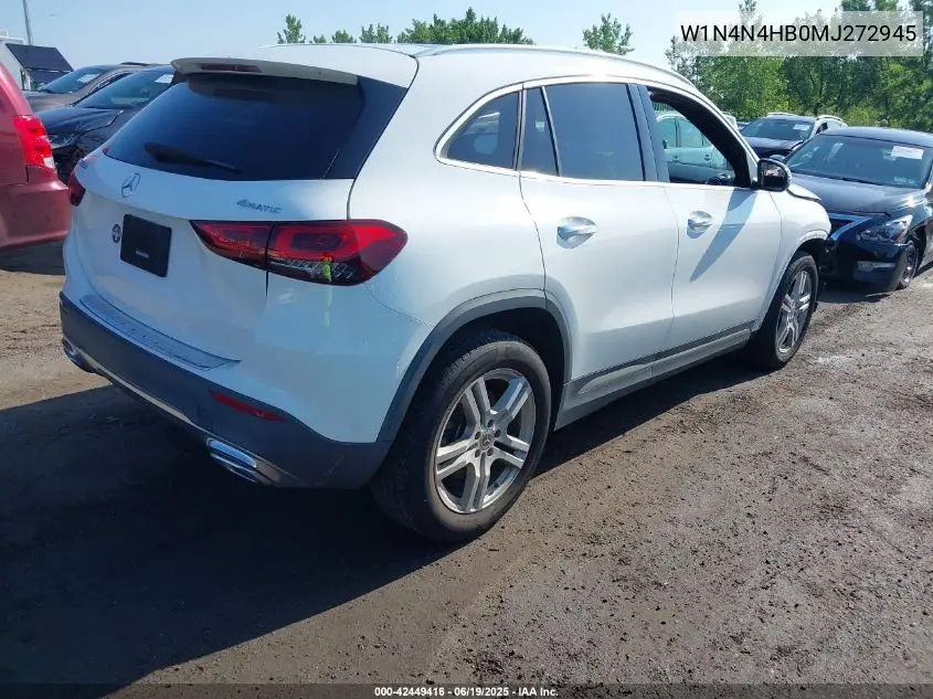 2021 Mercedes-Benz Gla 250 4Matic VIN: W1N4N4HB0MJ272945 Lot: 42449416