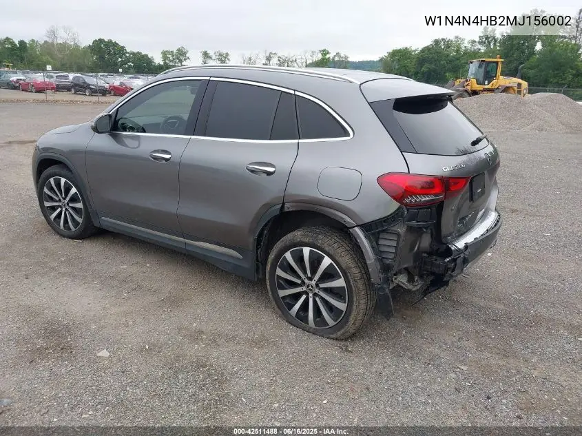 2021 Mercedes-Benz Gla 250 4Matic VIN: W1N4N4HB2MJ156002 Lot: 42511488