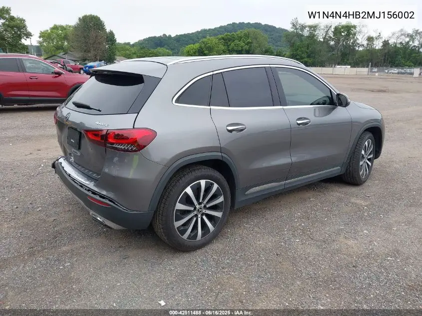 2021 Mercedes-Benz Gla 250 4Matic VIN: W1N4N4HB2MJ156002 Lot: 42511488