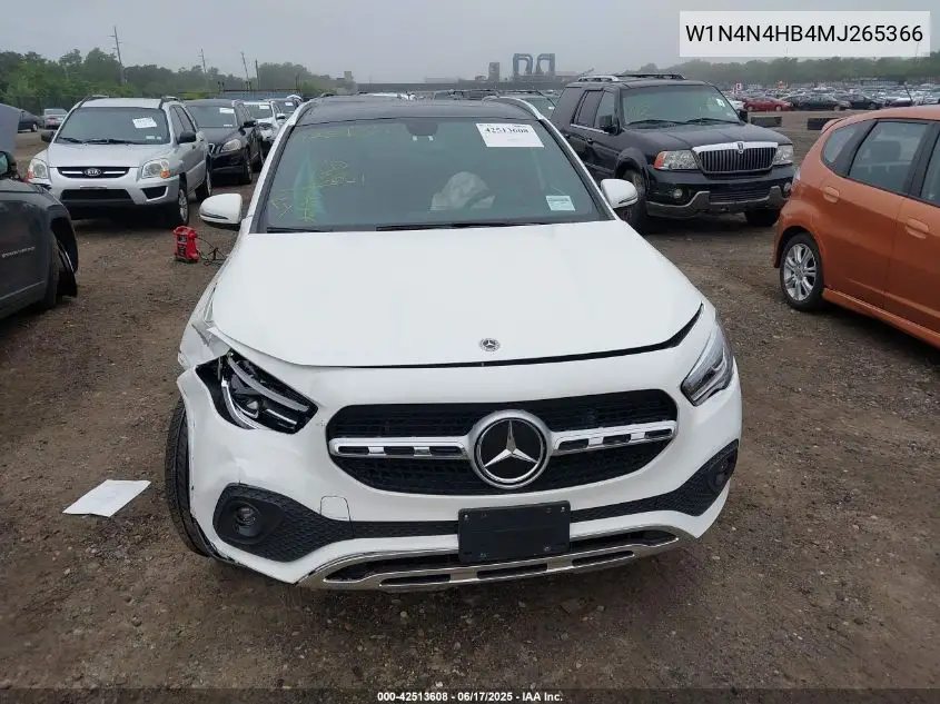 2021 Mercedes-Benz Gla 250 4Matic VIN: W1N4N4HB4MJ265366 Lot: 42513608