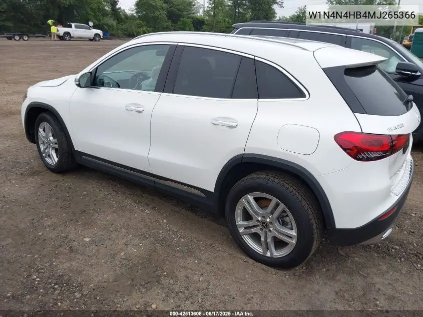 2021 Mercedes-Benz Gla 250 4Matic VIN: W1N4N4HB4MJ265366 Lot: 42513608