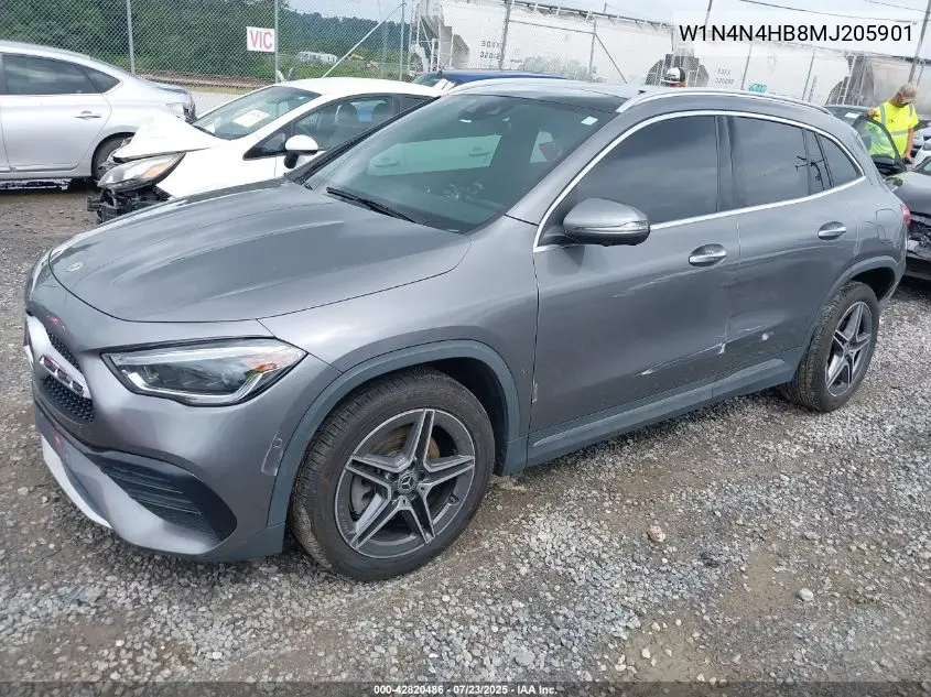 2021 Mercedes-Benz Gla 250 4Matic VIN: W1N4N4HB8MJ205901 Lot: 42820486
