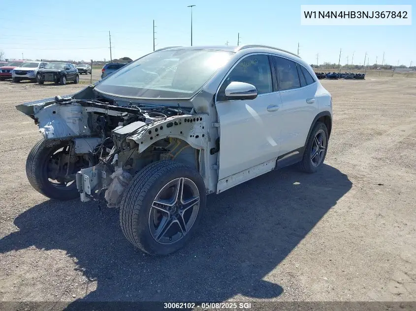 2022 Mercedes-Benz Gla 250 4Matic VIN: W1N4N4HB3NJ367842 Lot: 30062102
