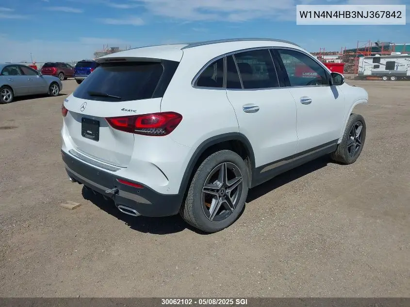 2022 Mercedes-Benz Gla 250 4Matic VIN: W1N4N4HB3NJ367842 Lot: 30062102
