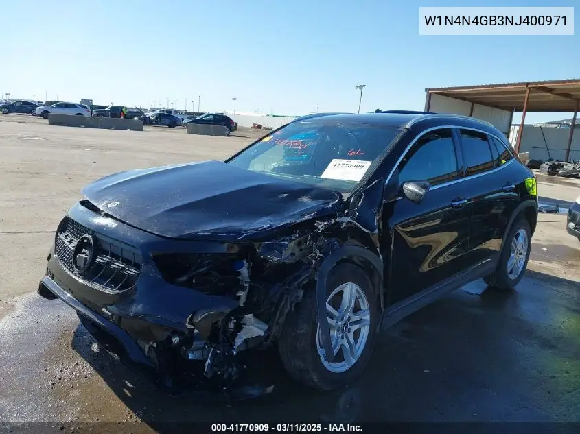 2022 Mercedes-Benz Gla 250 VIN: W1N4N4GB3NJ400971 Lot: 41770909