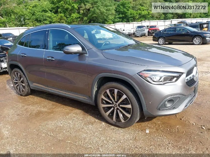 2022 Mercedes-Benz Gla 250 VIN: W1N4N4GB0NJ317272 Lot: 42163190