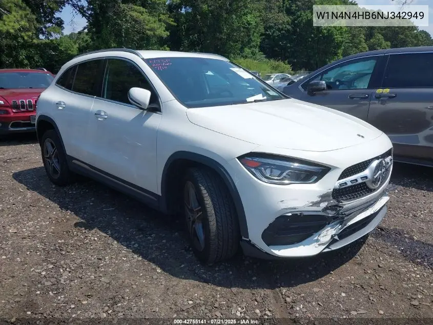2022 Mercedes-Benz Gla 250 4Matic VIN: W1N4N4HB6NJ342949 Lot: 42755141