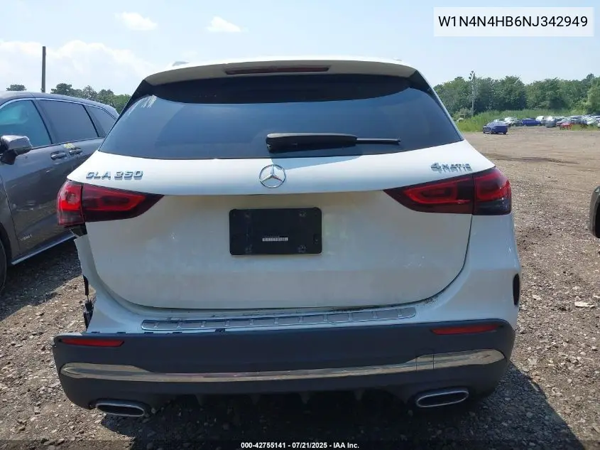 2022 Mercedes-Benz Gla 250 4Matic VIN: W1N4N4HB6NJ342949 Lot: 42755141