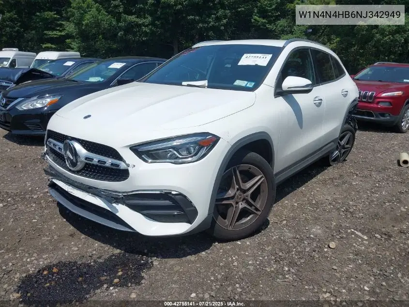 2022 Mercedes-Benz Gla 250 4Matic VIN: W1N4N4HB6NJ342949 Lot: 42755141