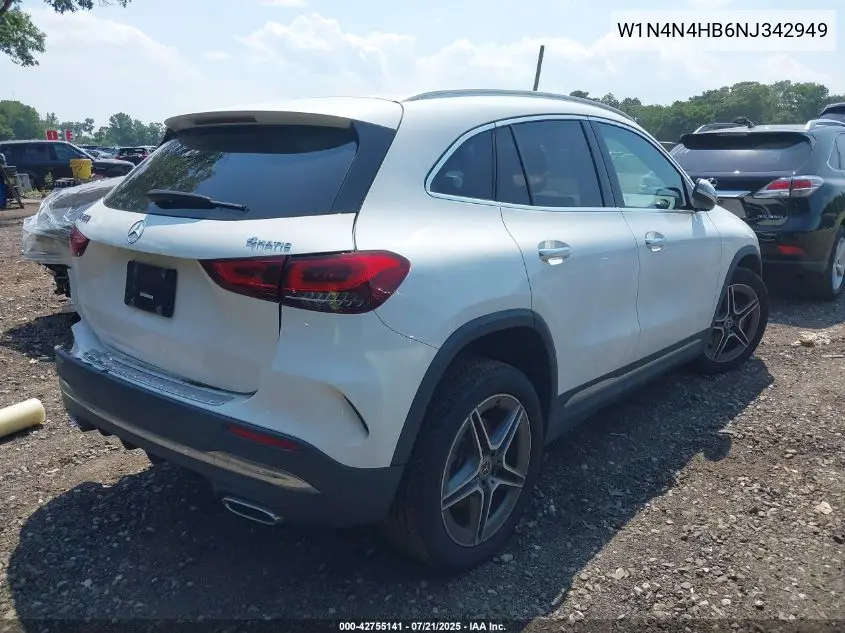 2022 Mercedes-Benz Gla 250 4Matic VIN: W1N4N4HB6NJ342949 Lot: 42755141
