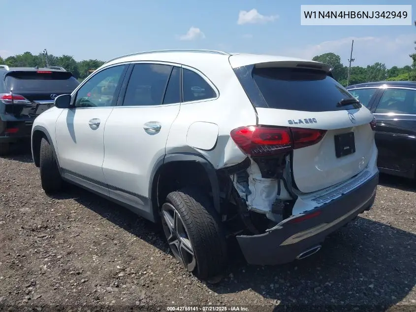 2022 Mercedes-Benz Gla 250 4Matic VIN: W1N4N4HB6NJ342949 Lot: 42755141