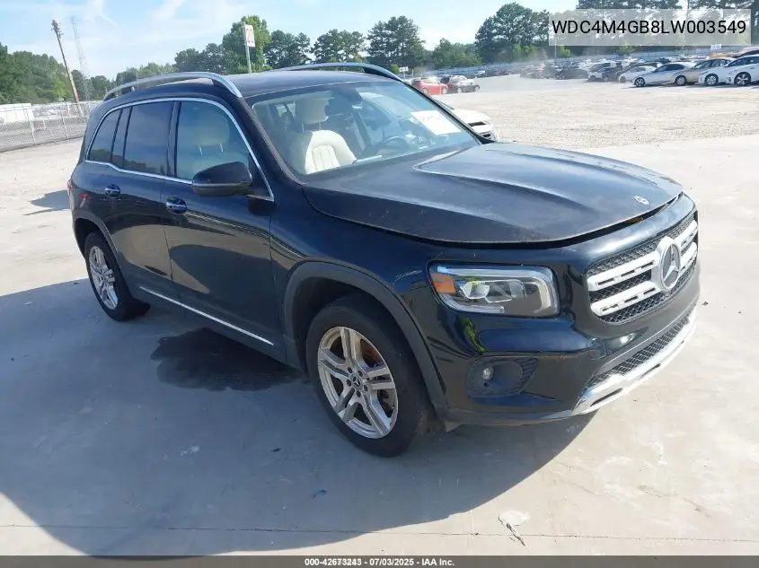 2020 Mercedes-Benz Glb 250 VIN: WDC4M4GB8LW003549 Lot: 42673243