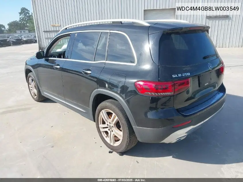 2020 Mercedes-Benz Glb 250 VIN: WDC4M4GB8LW003549 Lot: 42673243