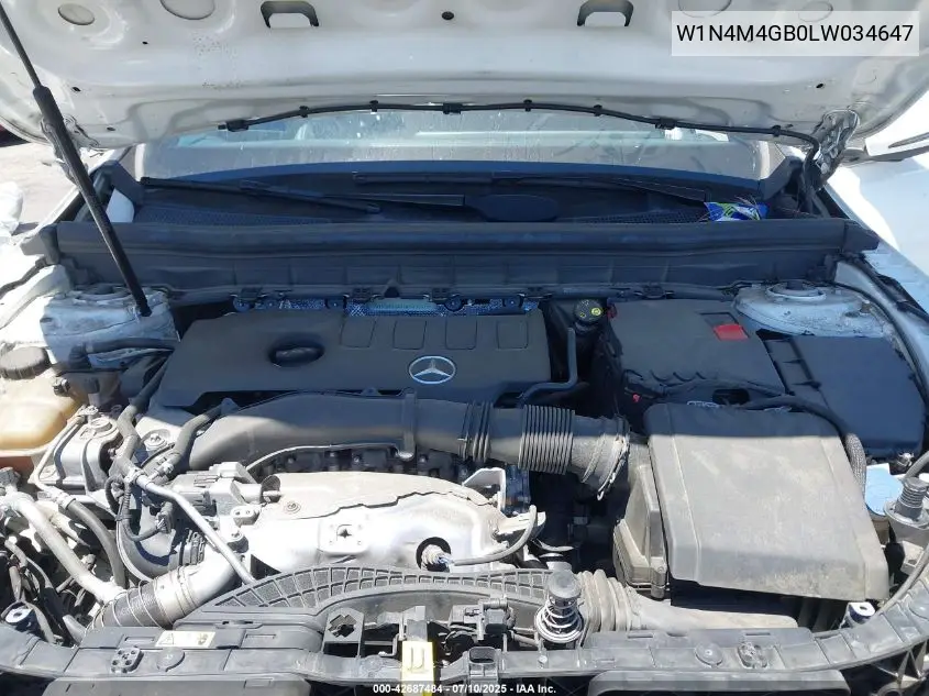 2020 Mercedes-Benz Glb 250 VIN: W1N4M4GB0LW034647 Lot: 42687484
