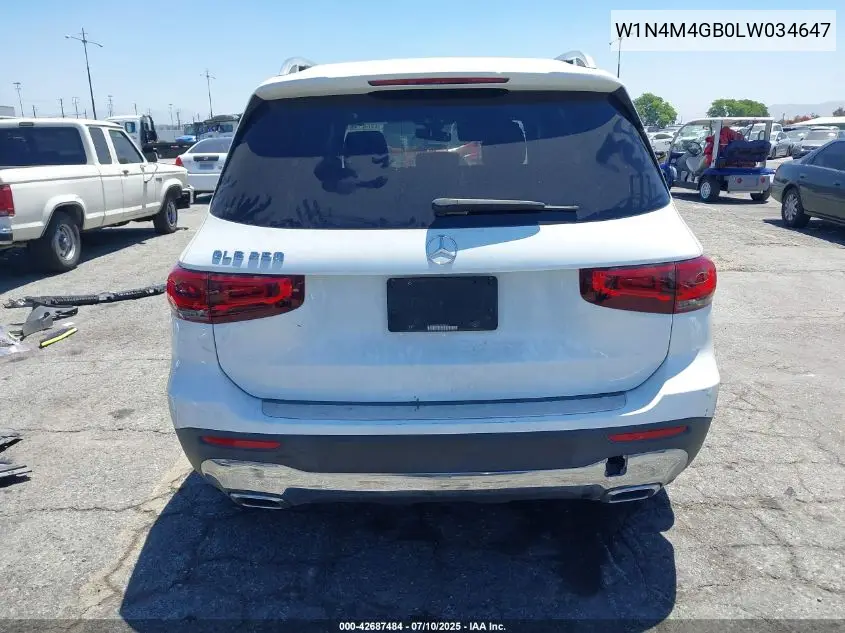 2020 Mercedes-Benz Glb 250 VIN: W1N4M4GB0LW034647 Lot: 42687484