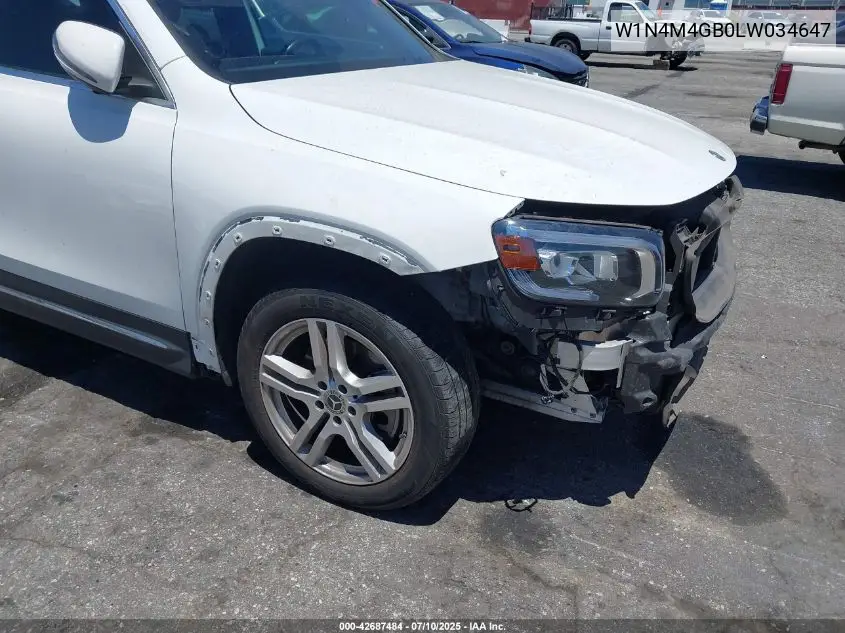 2020 Mercedes-Benz Glb 250 VIN: W1N4M4GB0LW034647 Lot: 42687484
