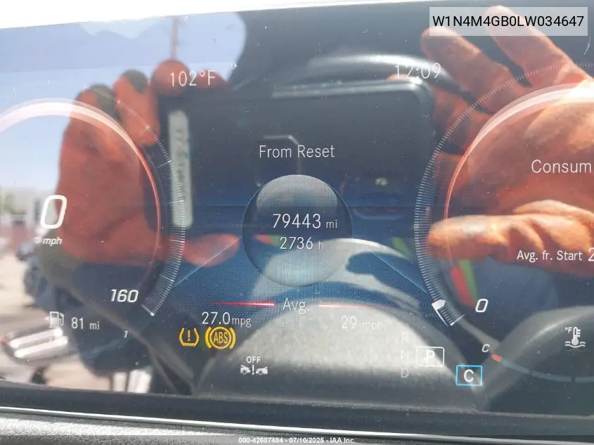 2020 Mercedes-Benz Glb 250 VIN: W1N4M4GB0LW034647 Lot: 42687484