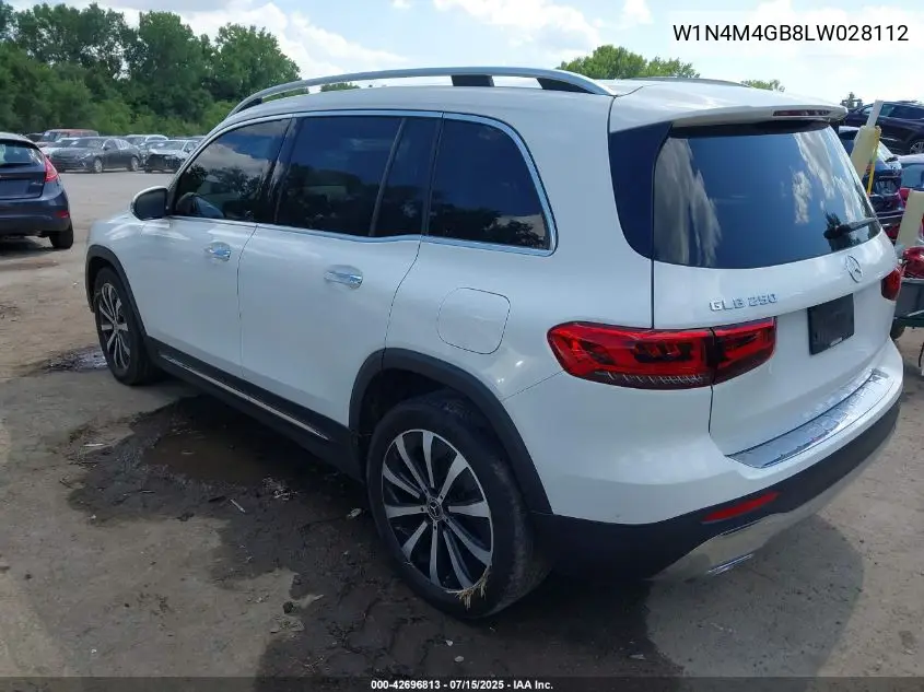 2020 Mercedes-Benz Glb 250 VIN: W1N4M4GB8LW028112 Lot: 42696813