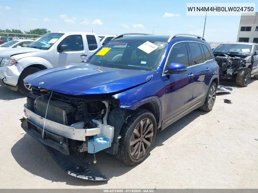 2020 Mercedes-Benz Glb 250 4Matic VIN: W1N4M4HB0LW024750 Lot: 42733888