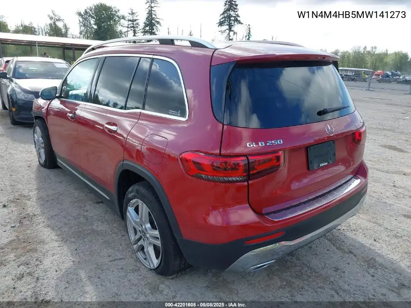 2021 Mercedes-Benz Glb 250 4Matic VIN: W1N4M4HB5MW141273 Lot: 42201608