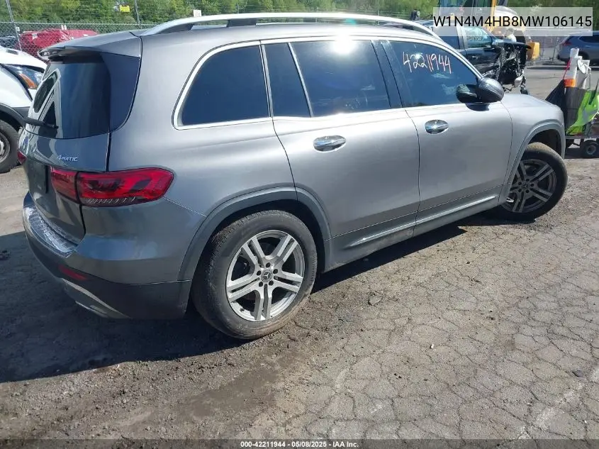 2021 Mercedes-Benz Glb 250 4Matic VIN: W1N4M4HB8MW106145 Lot: 42211944