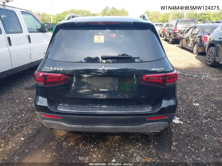 2021 Mercedes-Benz Glb 250 4Matic VIN: W1N4M4HB5MW124375 Lot: 42643298