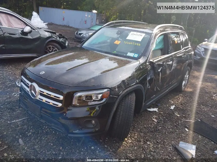 2021 Mercedes-Benz Glb 250 4Matic VIN: W1N4M4HB5MW124375 Lot: 42643298