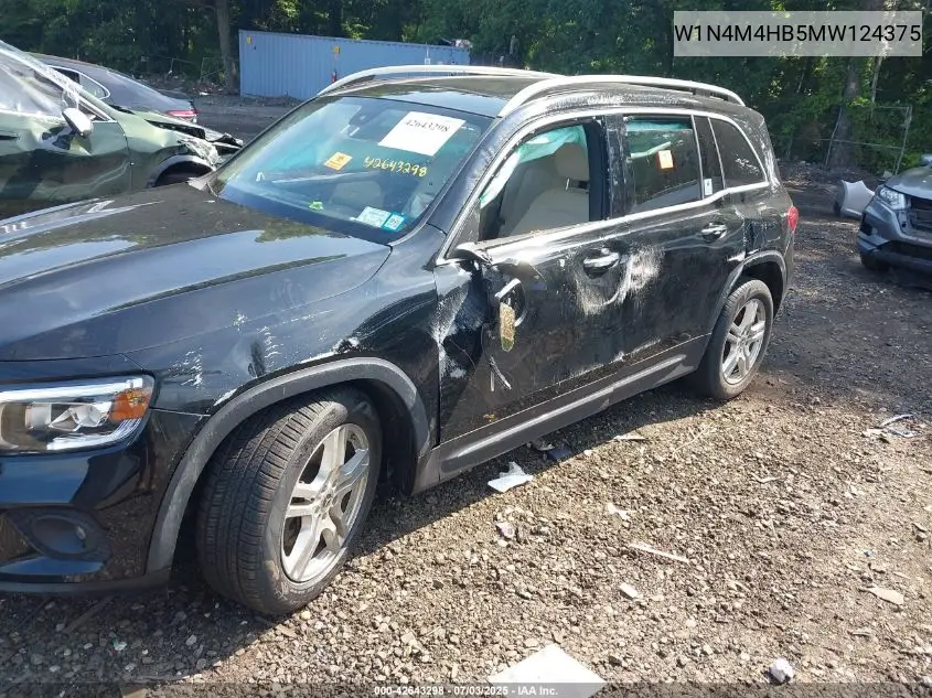 2021 Mercedes-Benz Glb 250 4Matic VIN: W1N4M4HB5MW124375 Lot: 42643298