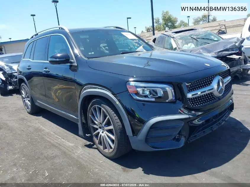 2021 Mercedes-Benz Glb 250 VIN: W1N4M4GB4MW136356 Lot: 42643833