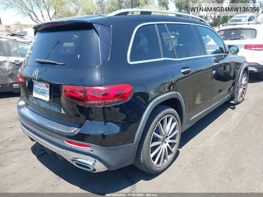 2021 Mercedes-Benz Glb 250 VIN: W1N4M4GB4MW136356 Lot: 42643833