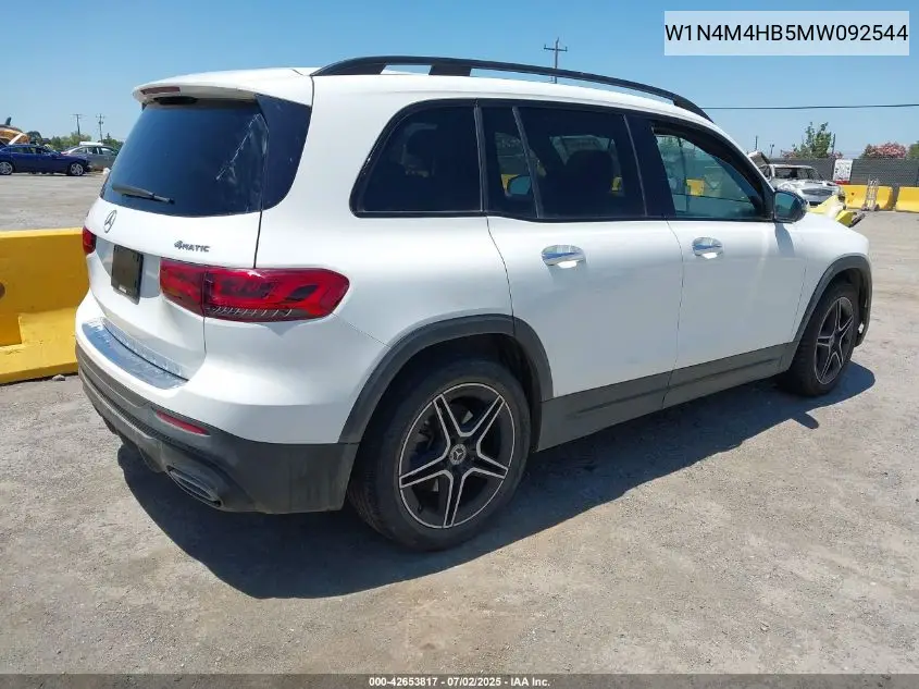 2021 Mercedes-Benz Glb 250 4Matic VIN: W1N4M4HB5MW092544 Lot: 42653817