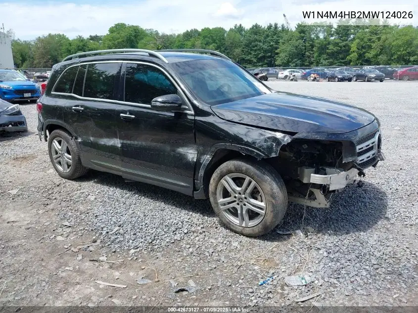 2021 Mercedes-Benz Glb 250 4Matic VIN: W1N4M4HB2MW124026 Lot: 42673127