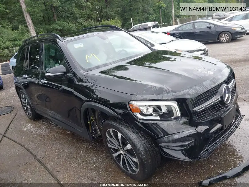 2021 Mercedes-Benz Glb 250 4Matic VIN: W1N4M4HB0MW103143 Lot: 42699748