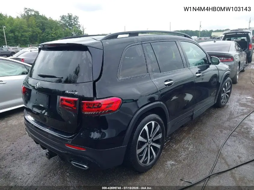 2021 Mercedes-Benz Glb 250 4Matic VIN: W1N4M4HB0MW103143 Lot: 42699748
