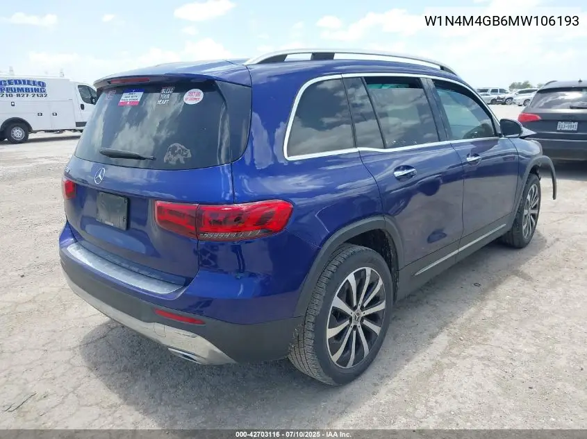 2021 Mercedes-Benz Glb 250 VIN: W1N4M4GB6MW106193 Lot: 42703116