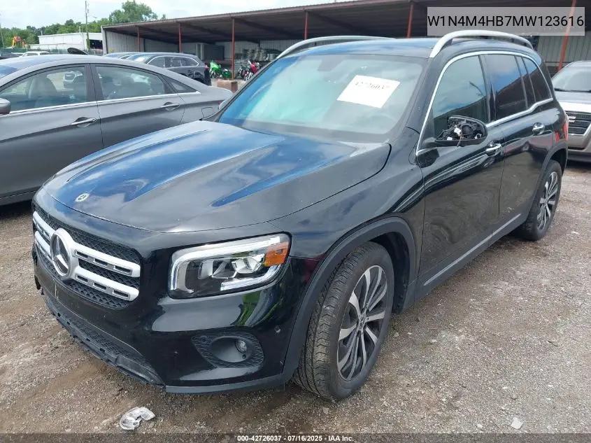 2021 Mercedes-Benz Glb 250 4Matic VIN: W1N4M4HB7MW123616 Lot: 42726037