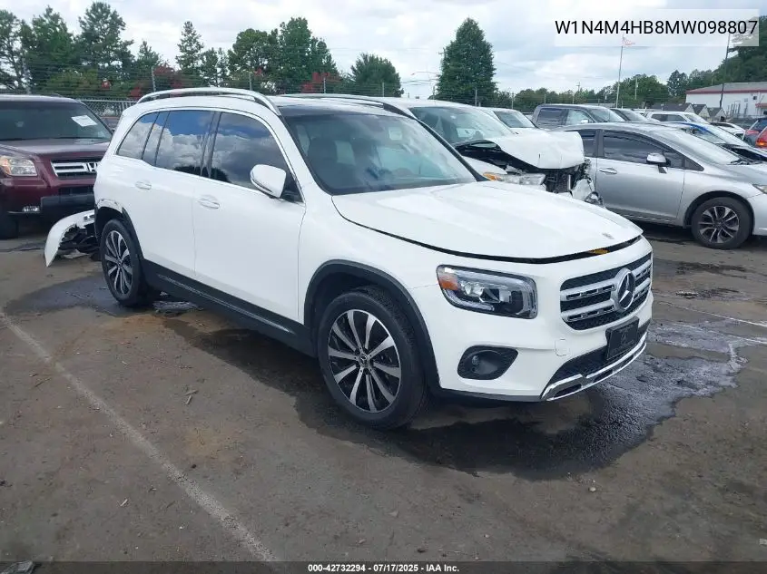 2021 Mercedes-Benz Glb 250 4Matic VIN: W1N4M4HB8MW098807 Lot: 42732294