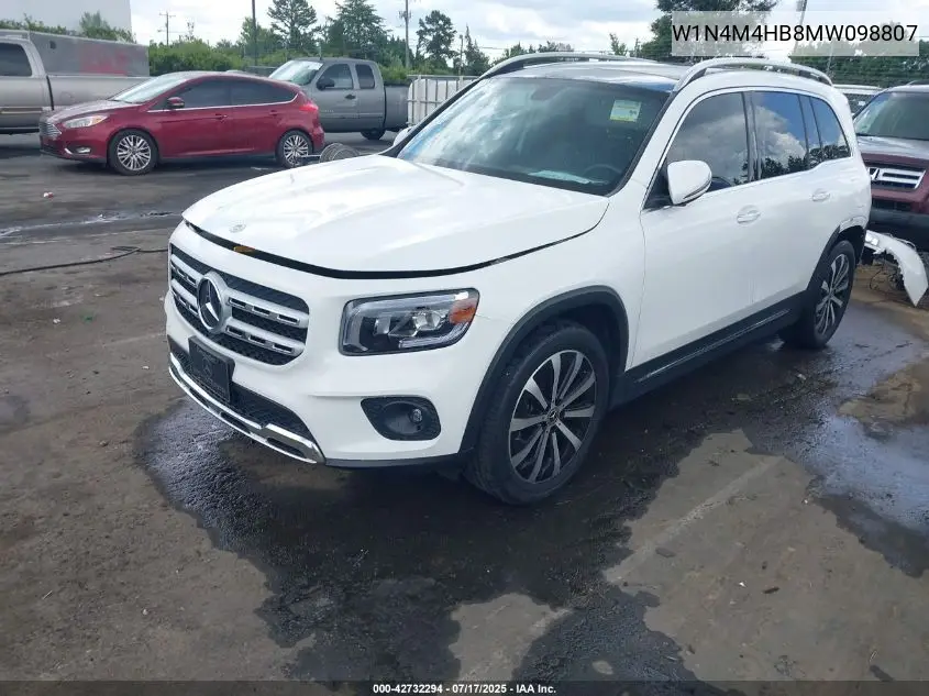 2021 Mercedes-Benz Glb 250 4Matic VIN: W1N4M4HB8MW098807 Lot: 42732294