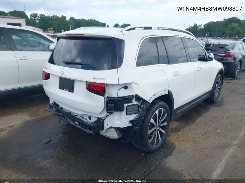 2021 Mercedes-Benz Glb 250 4Matic VIN: W1N4M4HB8MW098807 Lot: 42732294